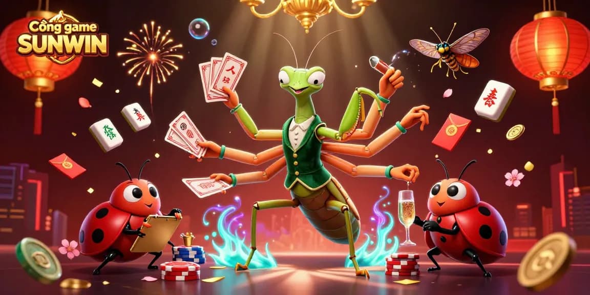 Cổng game SUNWIN showcases a vibrant online casino atmosphere with unique characters and dynamic elements.