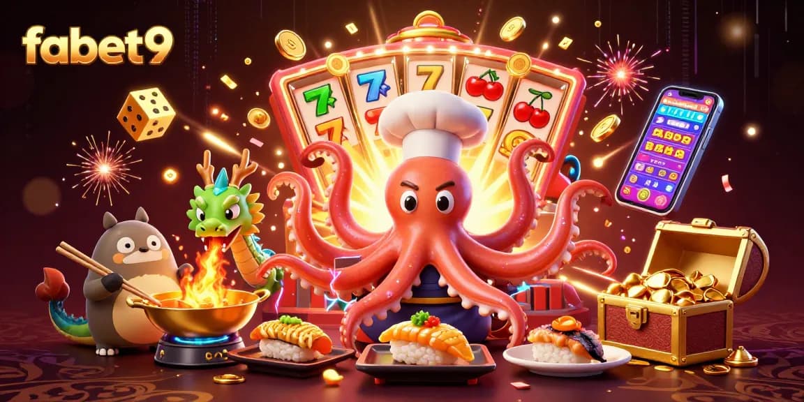 Experience the excitement of fabet9 with a vibrant 3D casino scene featuring dynamic characters and game elements.