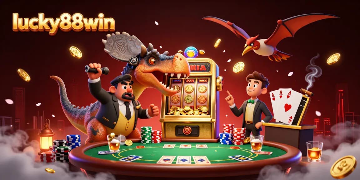 Experience endless excitement at lucky88win with a pachycephalosaurus jackpot celebration in an immersive casino scene.