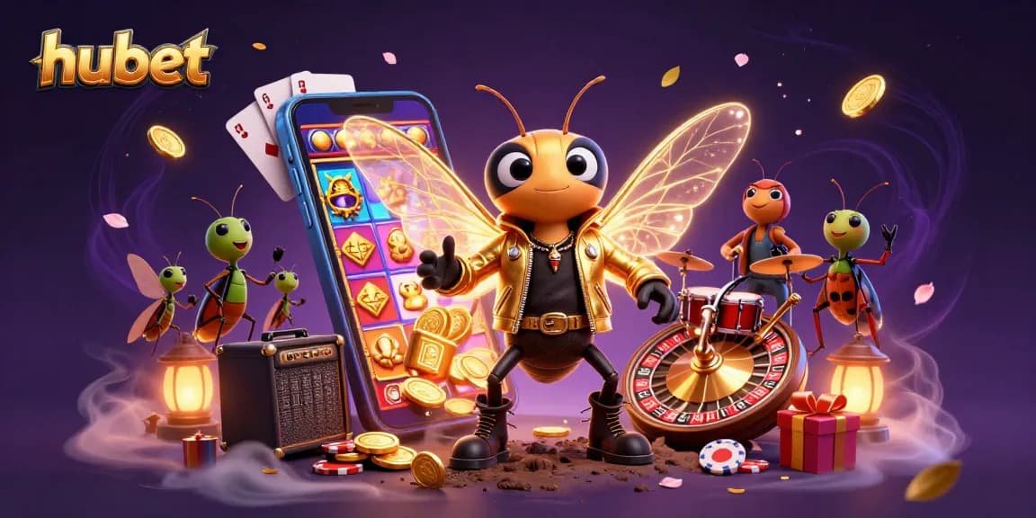 hubet engages players with vibrant characters and exciting slot games in a dynamic casino scene