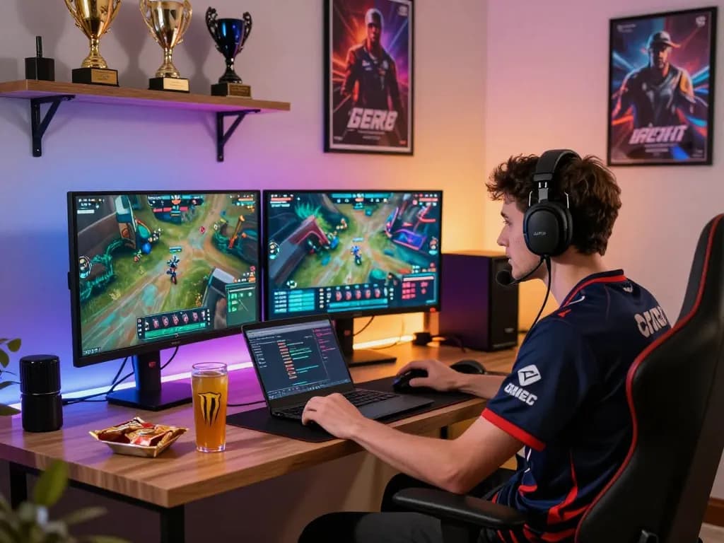 Esports betting Singapore enthusiast engaged in live betting during a match.
