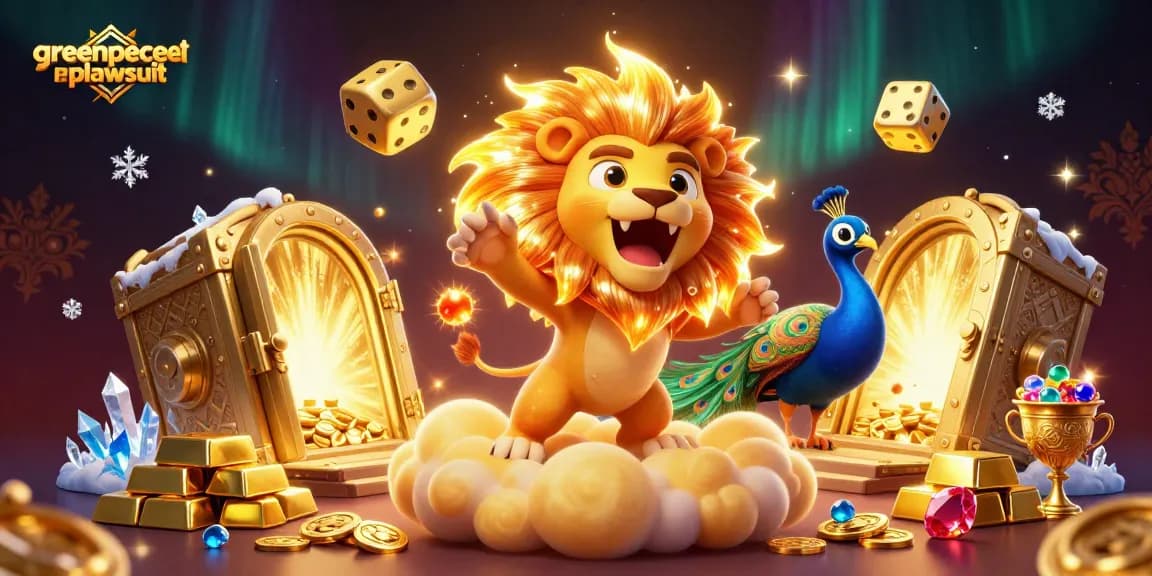 Experience the excitement of gambling with the greenpeaceetplawsuit-themed casino scene featuring characters and dazzling treasures.