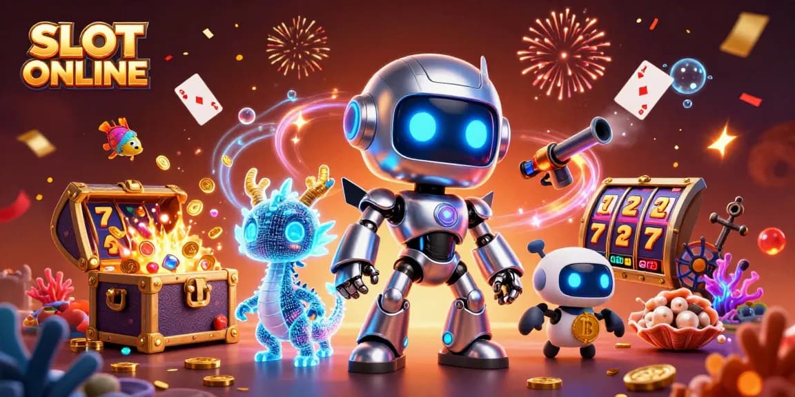 SLOT ONLINE showcases thrilling gameplay with abundant slot reels and vibrant casino elements.