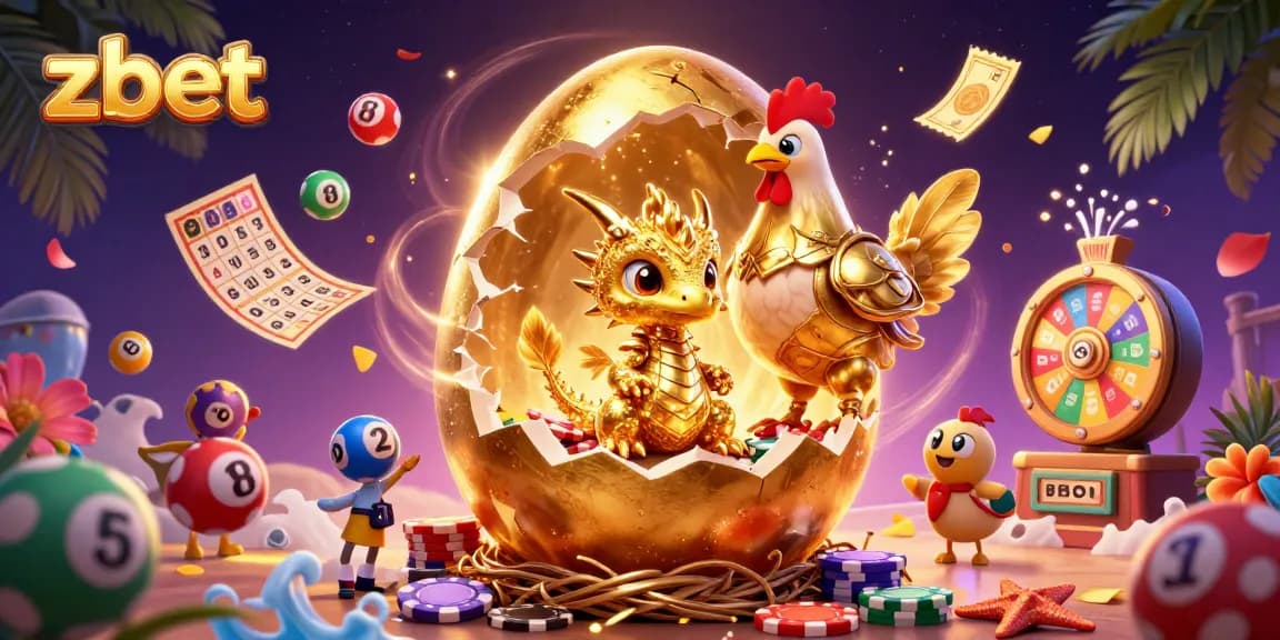 Experience the thrill of zbet lottery with vibrant golden dragons and festive elements.