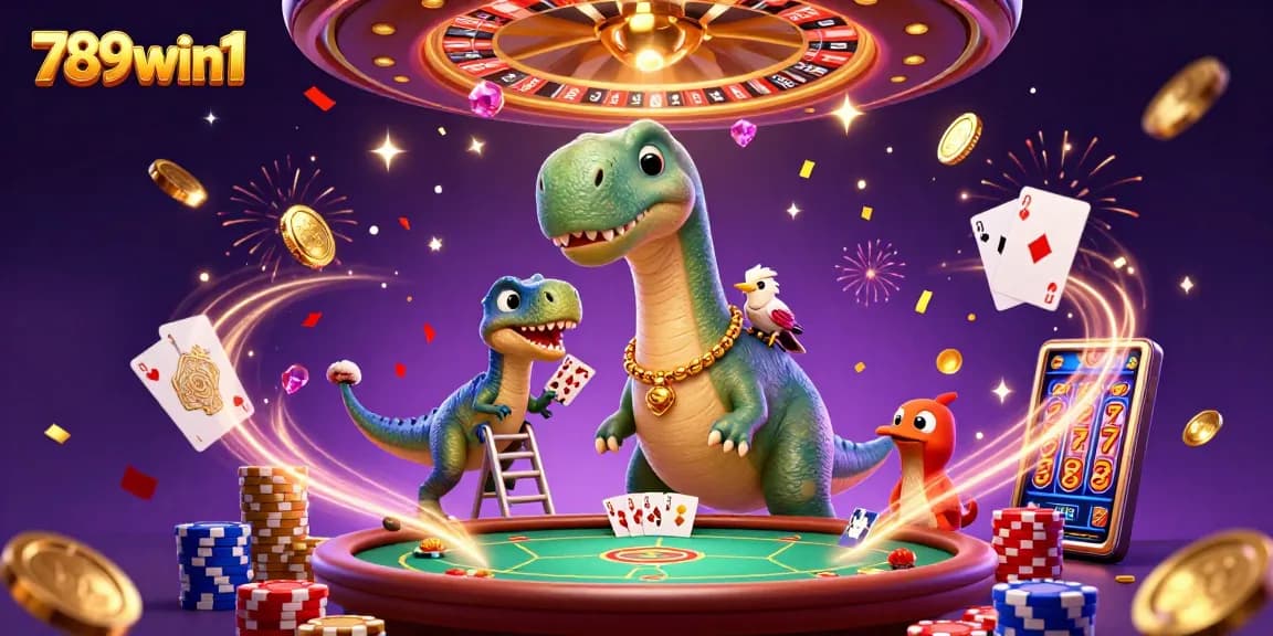 Play exciting games at 789win1 while enjoying a vibrant casino atmosphere and animation.