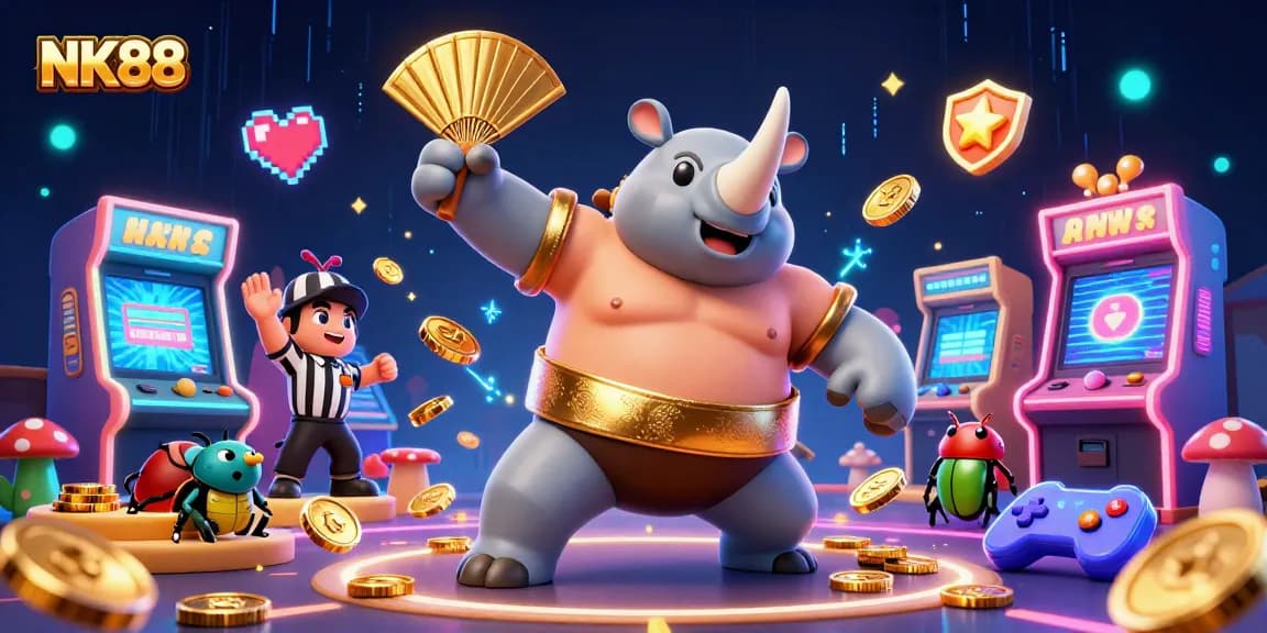 Experience exciting gameplay at NK88 with our vibrant 3D casino scene
