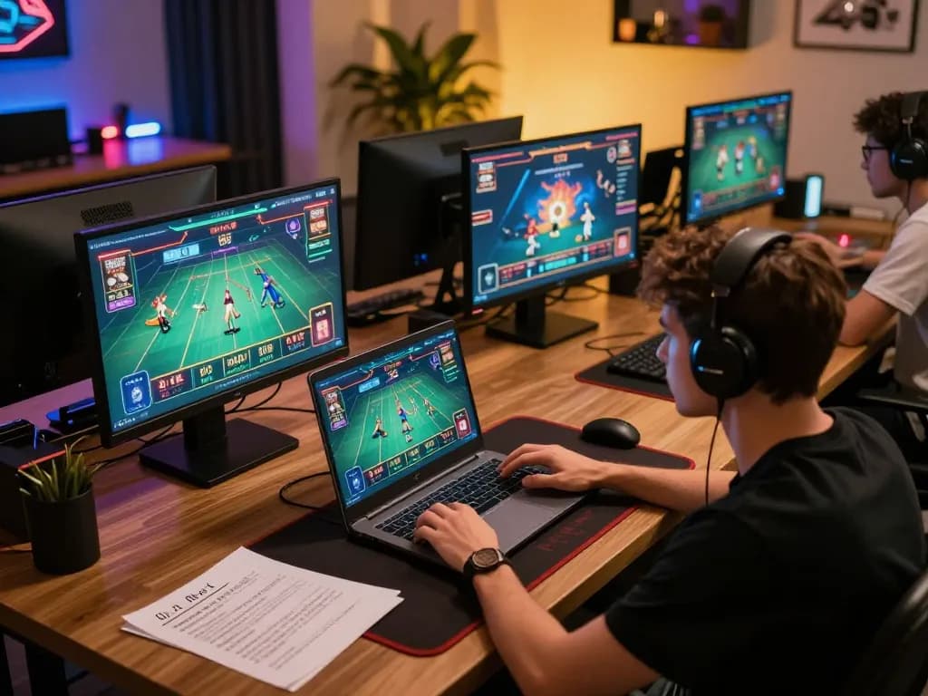 RR88 online gaming setup showcasing live dealer action, strategic notes, and modern ambience.