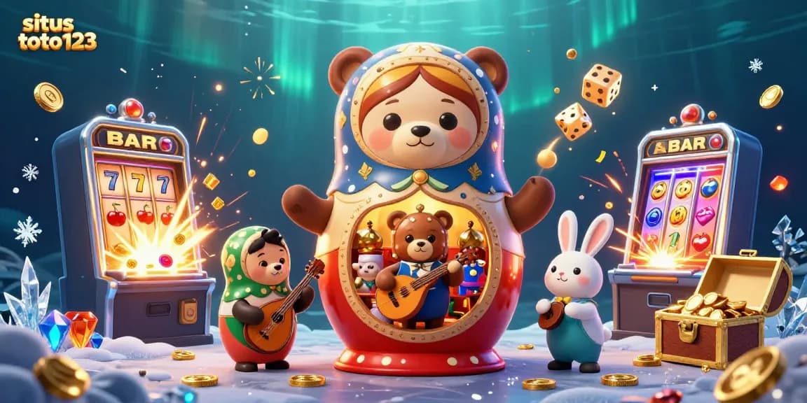 Engage with the vibrant world of situs toto123 featuring colorful characters, casino elements, and rich gaming atmosphere.
