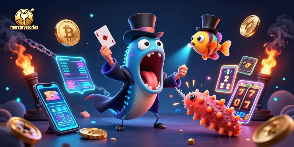Catch thrilling action as mercurystories showcases a magical casino scene with underwater creatures and crypto elements.