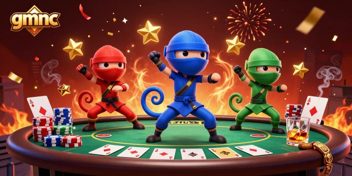 gmnc ninja chameleon team showcases poker excitement with vibrant elements and dynamism