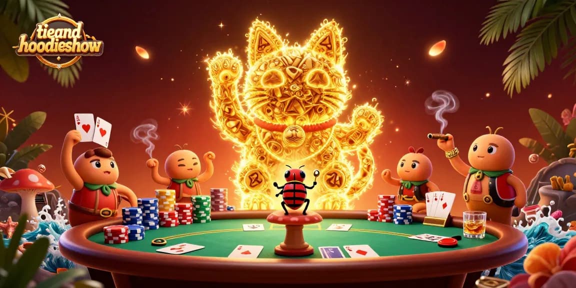 Experience the excitement of tieandhoodieshow's vibrant casino world with lucky symbols and dynamic gameplay elements.