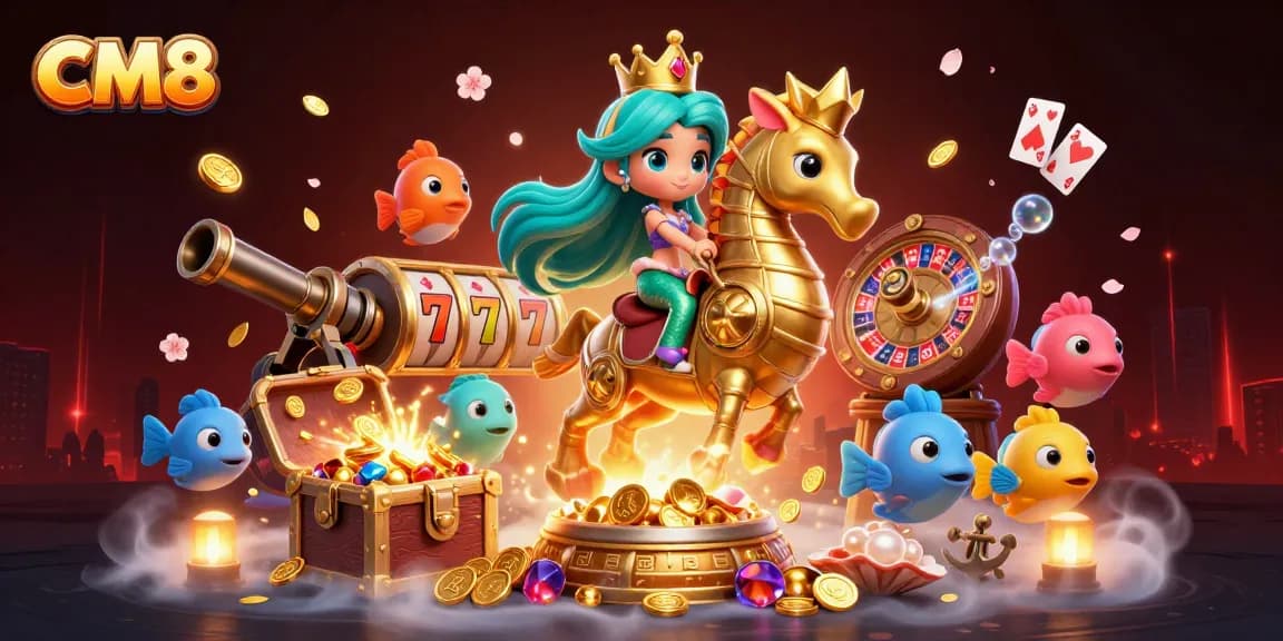 CM8 engages players with vibrant underwater scenes featuring mermaids and casino elements for thrilling wins.