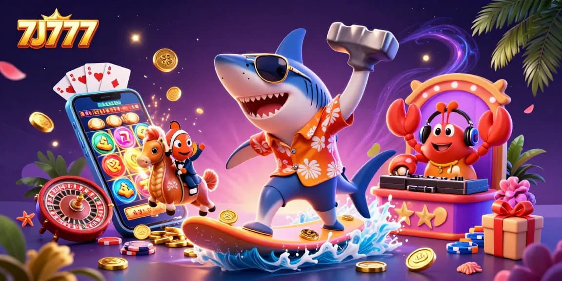 Experience winning fun with 7J777 through vibrant characters and exciting slot action.