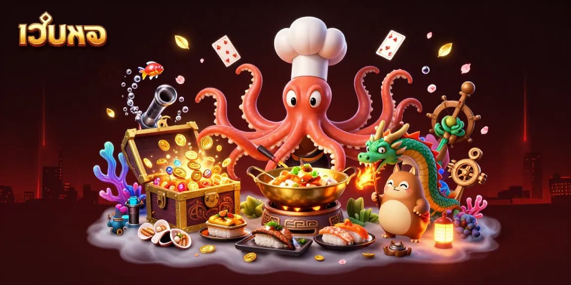 Experience เว็บตรง gaming excitement with a dynamic underwater scene featuring animated characters and colorful treasures.