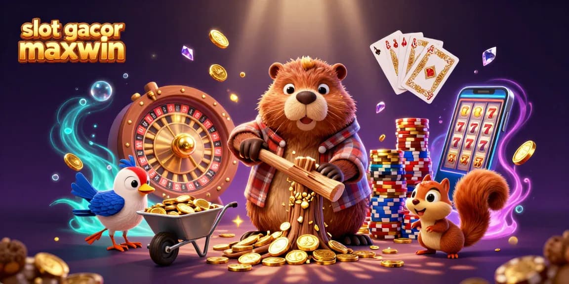 Experience slot gacor maxwin with exciting winning moments depicted in a colorful casino adventure scene.