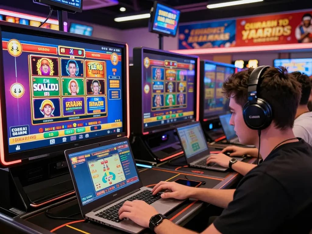 Engaging scene illustrating players using link vào o8 for a vibrant online gambling experience with exciting game displays.