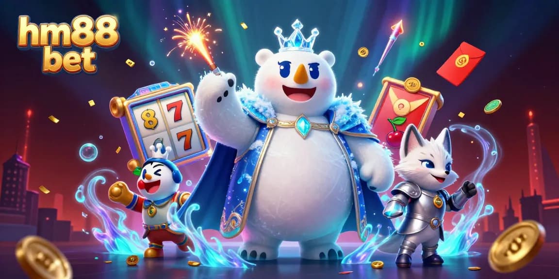 Engage in thrilling hm88 bet experiences with vibrant slot gameplay and festive characters.