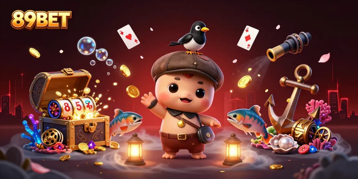 Experience thrilling gameplay at 89BET with colorful slot reels and vibrant characters.
