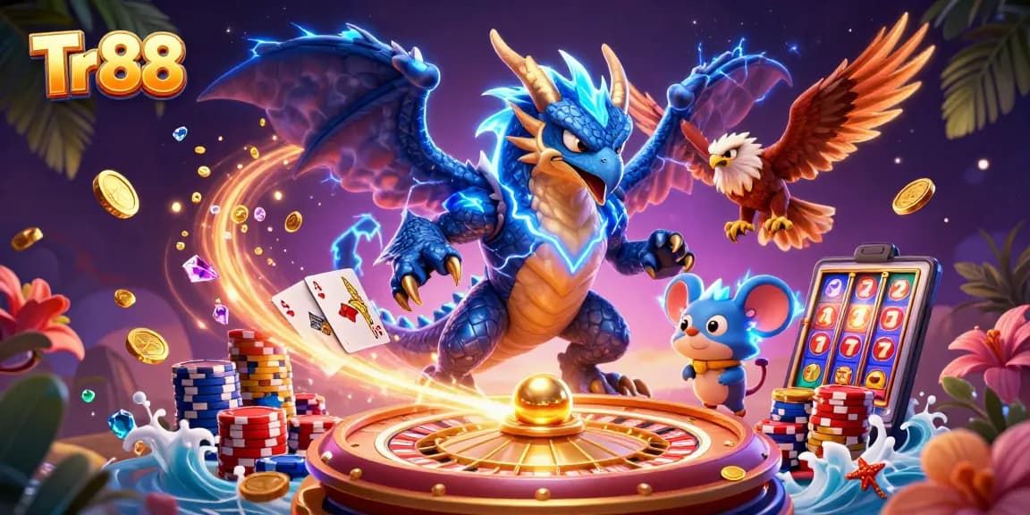 Experience thrilling gameplay at Tr 88 with vibrant casino elements and dynamic characters.