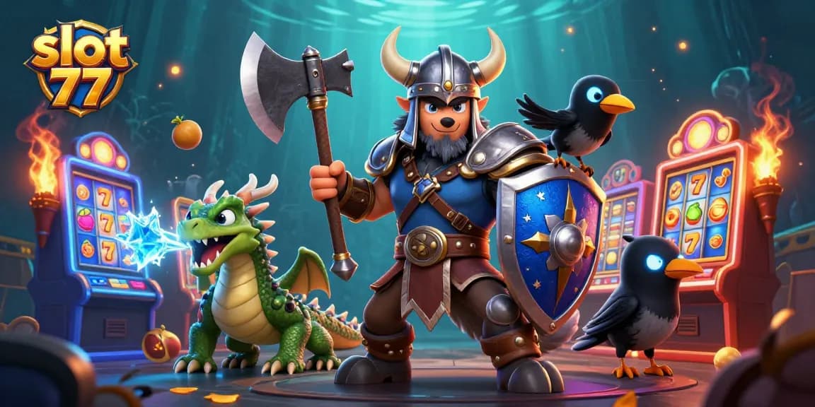 Experience thrilling gameplay with slot 77 featuring vibrant 3D characters and dynamic casino elements.