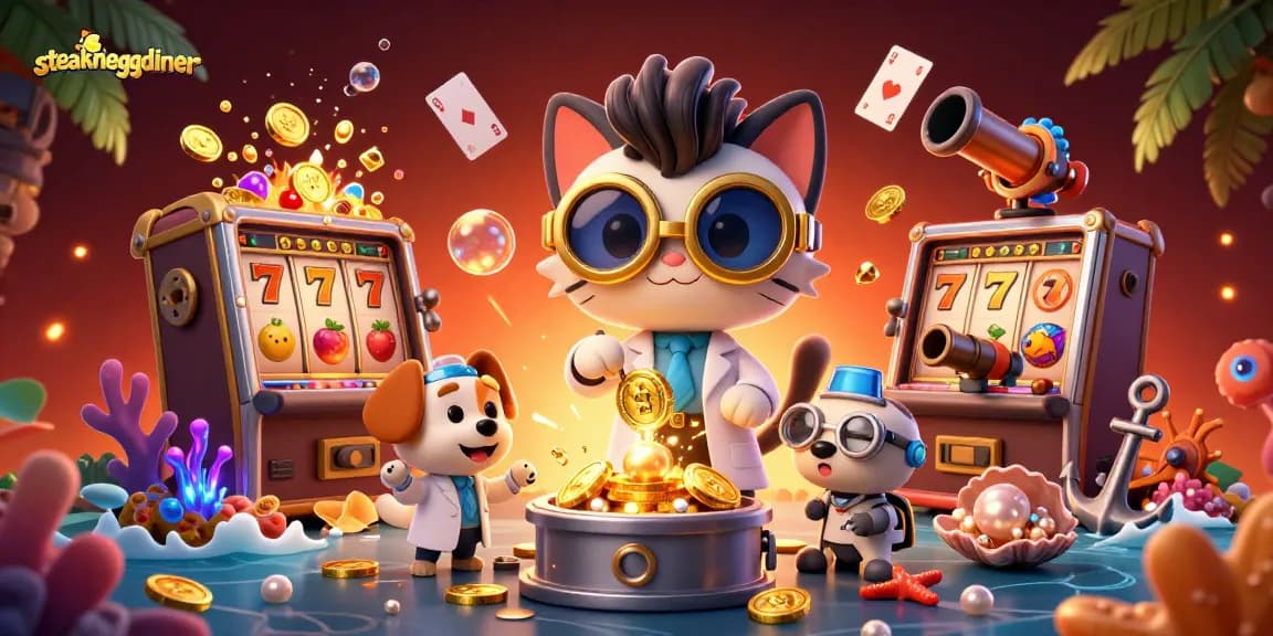 Engage with exciting games at steakneggdiner featuring slot machines bursting with coins and thrilling gameplay.