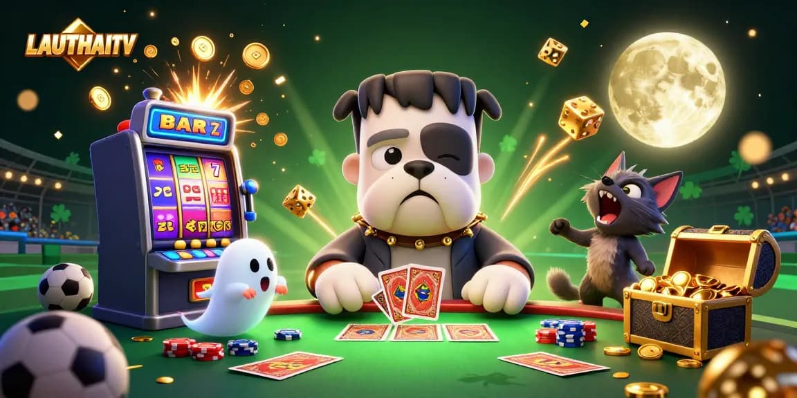 Bet on exciting sports at LAUTHAITV with dynamic odds displayed in a lively casino scene.