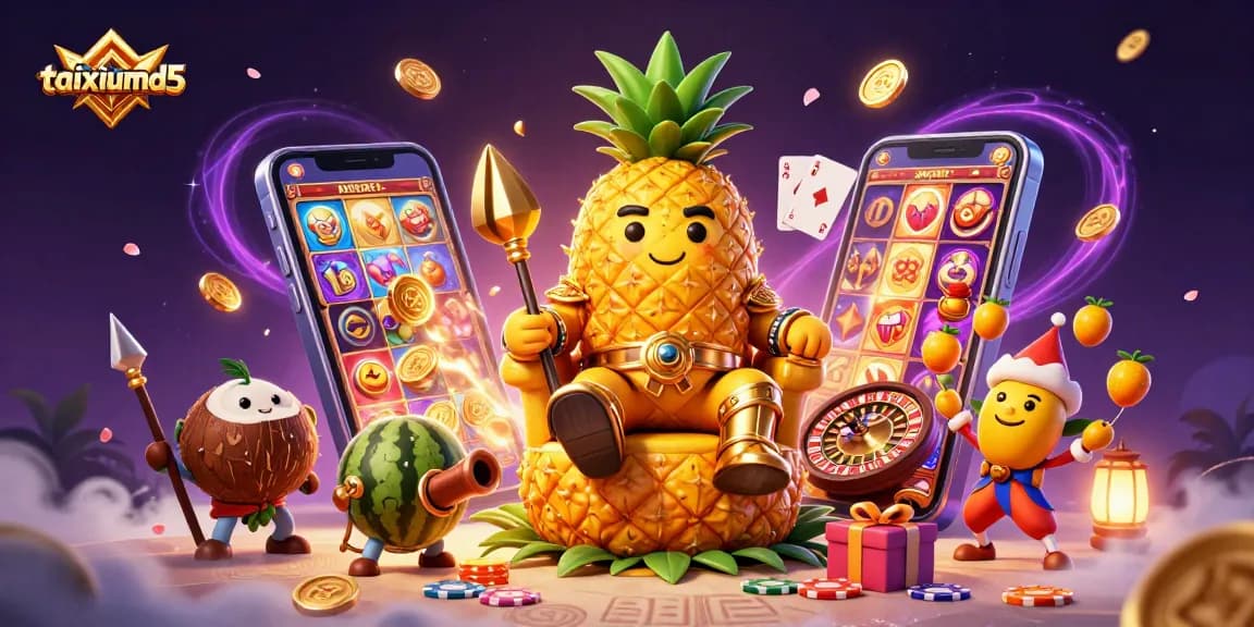 Experience thrilling gameplay with taixiumd5 as the golden pineapple king rules the casino.