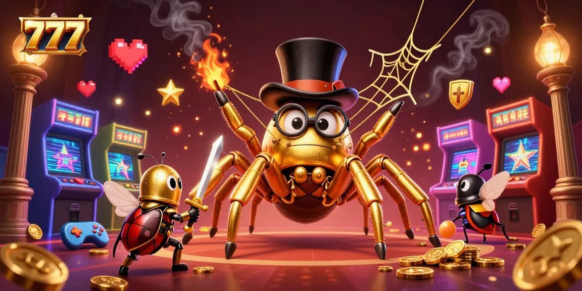 Experience the thrill of winning 777 with vibrant casino elements and characters in dynamic action.