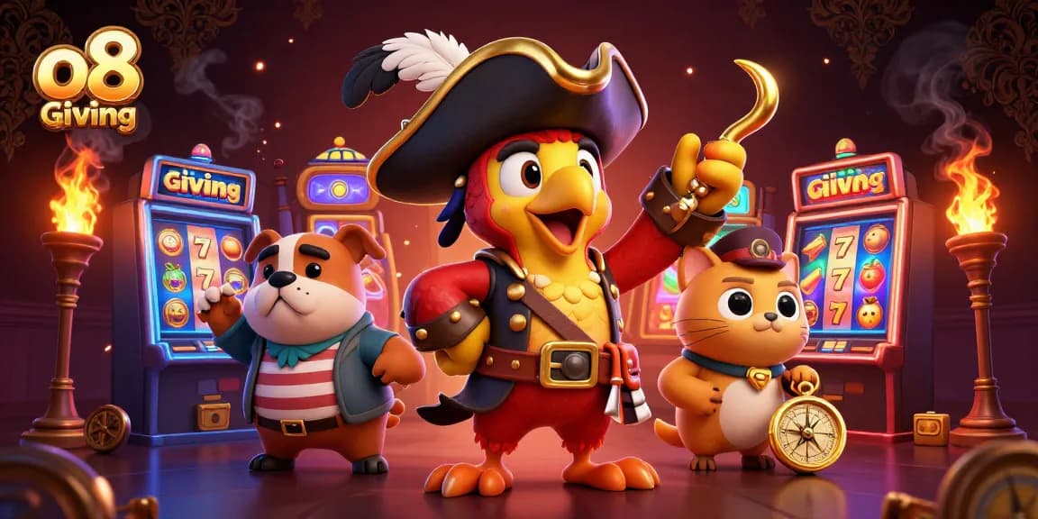 Experience high-stakes gaming at o8 giving with vibrant 3D characters and casino elements.