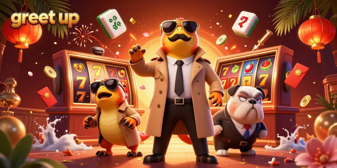 Experience the thrill of casino gaming with greet up in this vibrant, animated scene.