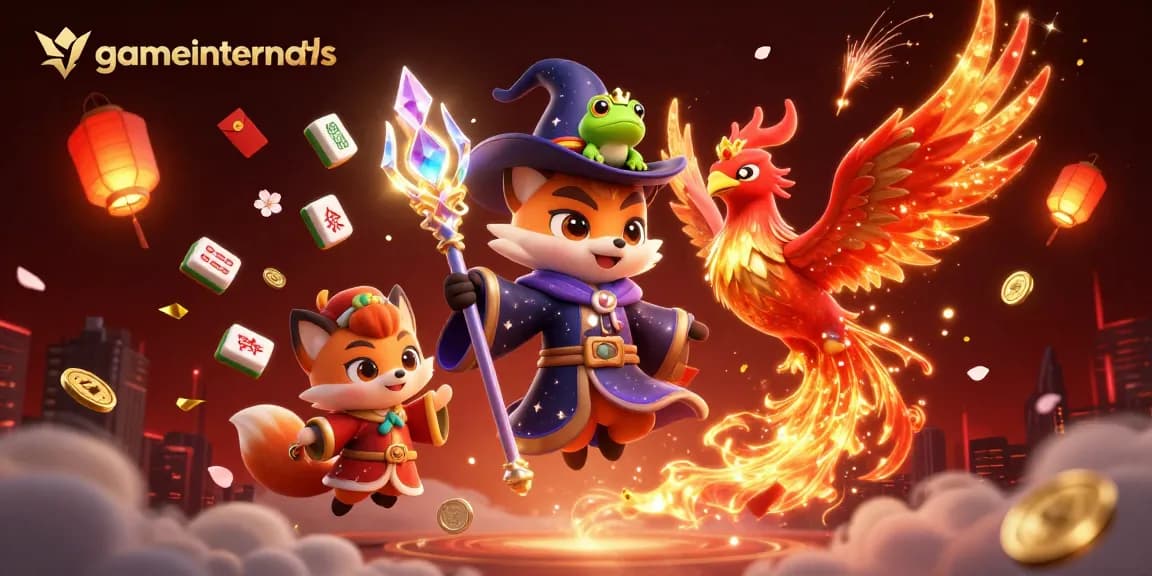 Experience the magic of gameinternals with engaging casino elements and enchanting characters in this vibrant illustration.