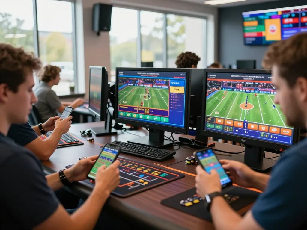 Players engaging with MM88 online gambling platform in a vibrant betting scene.