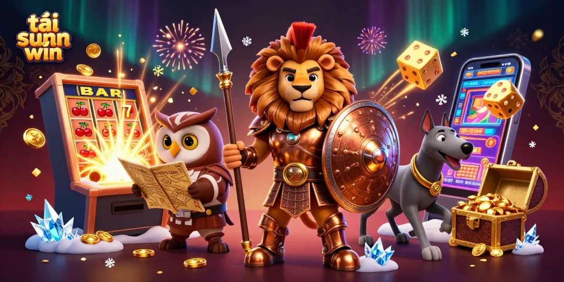 Spin the slots and win with tải sun win's dynamic gaming experience in this vibrant scene.