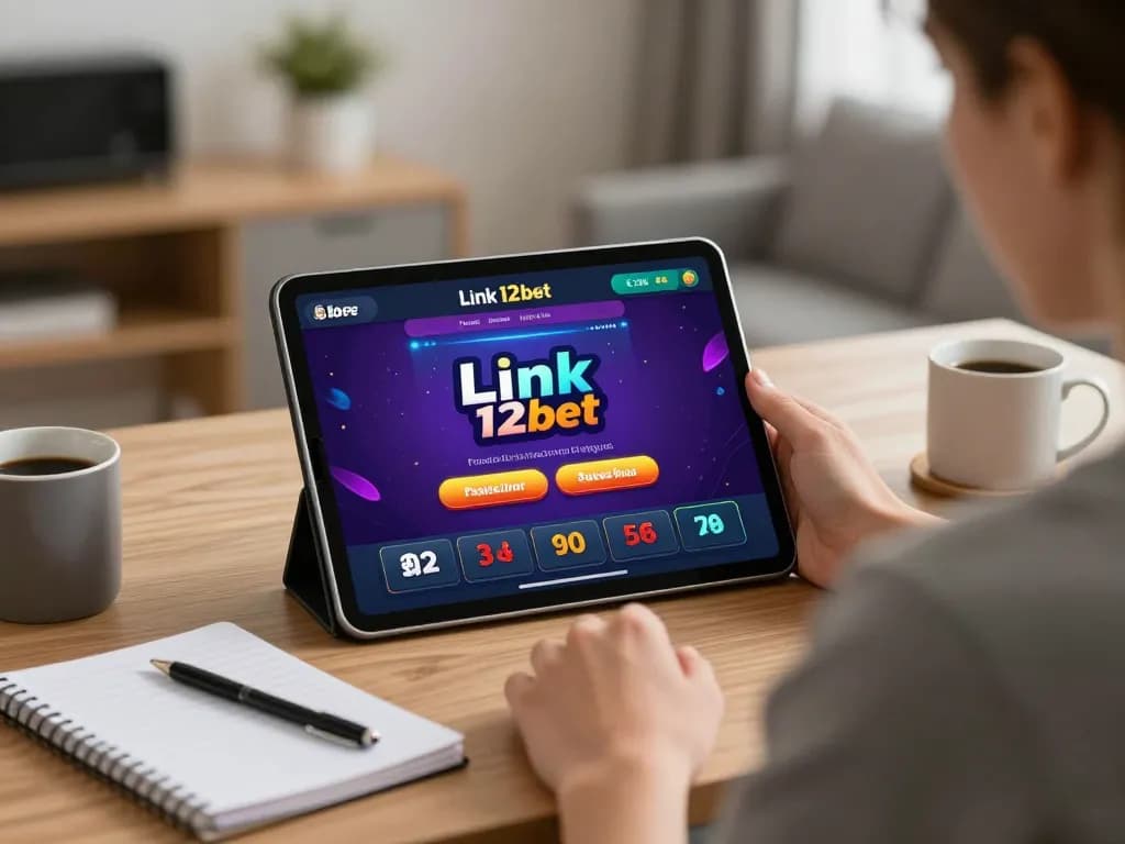 Tham gia cược trực tuyến tại Link 12bet trên máy tính bảng, khuyến khích việc đánh bạc có trách nhiệm.