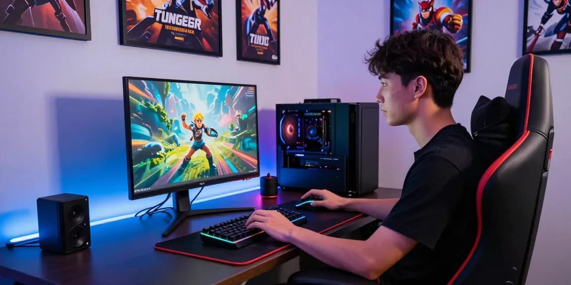 Engaging gaming setup featuring iwin logo and vibrant atmosphere, showcasing luxury online gaming experience.