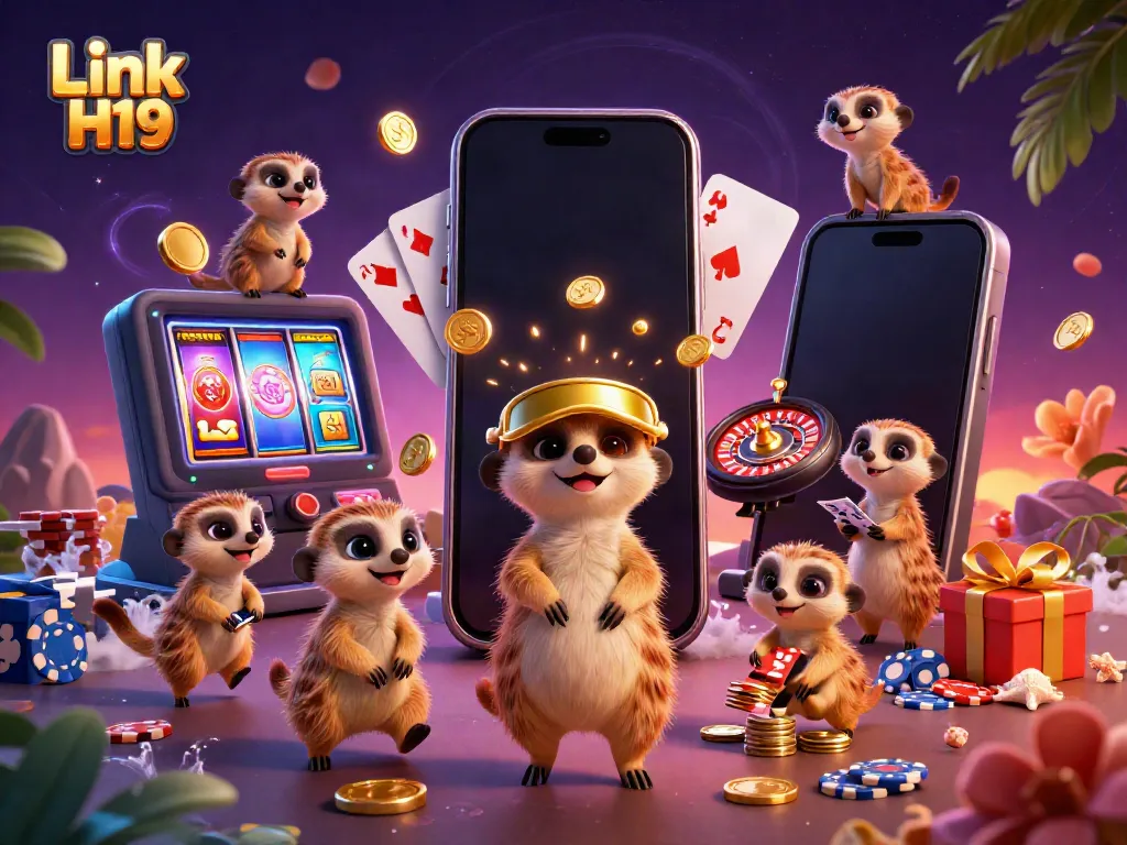 Capture exciting moments with Link H19 as playful meerkats engage in a dynamic casino scene.
