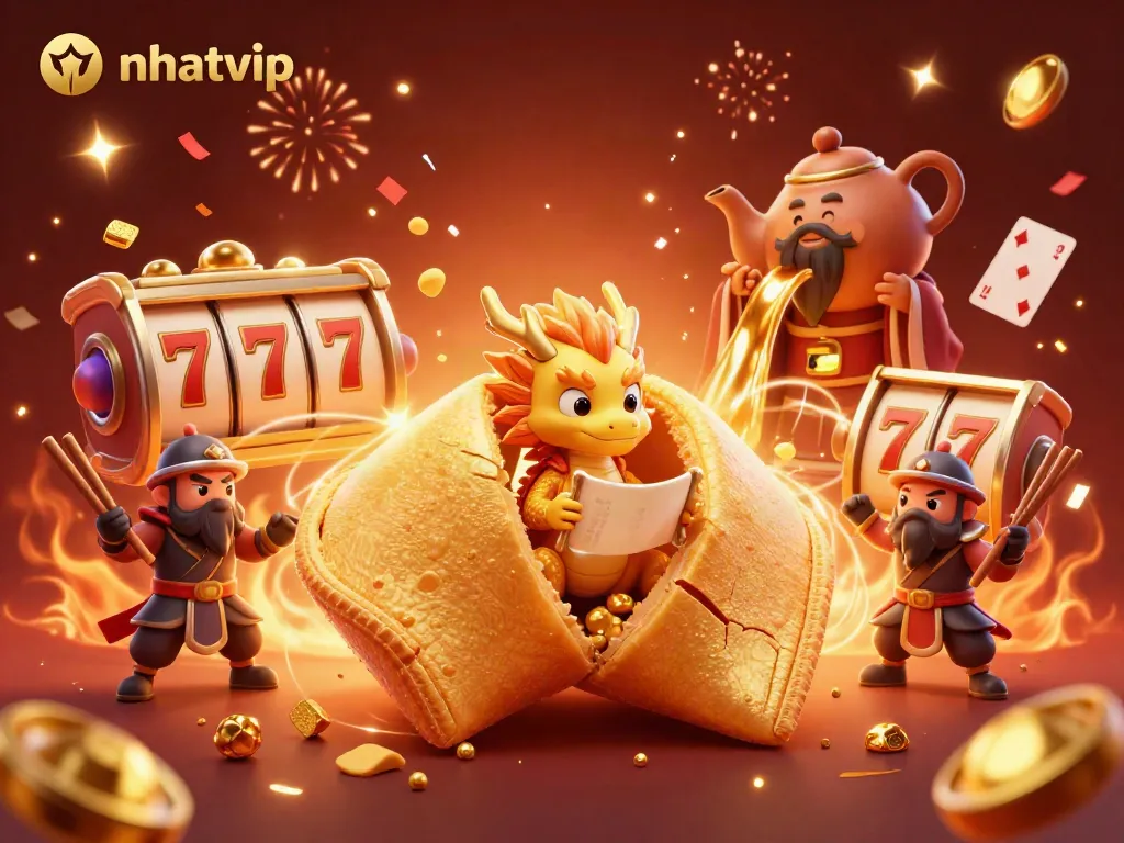 Engage in thrilling casino action with nhatvip's vibrant illustration featuring dynamic game elements.