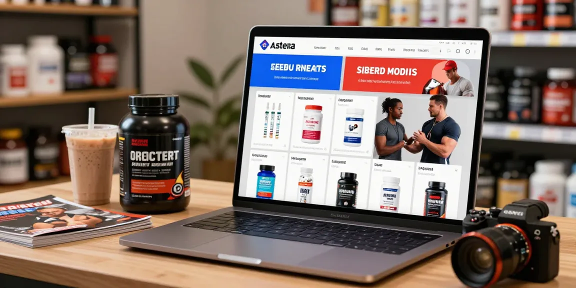 Astera Shop online store showcasing wide range of lab-tested steroids and supplements.