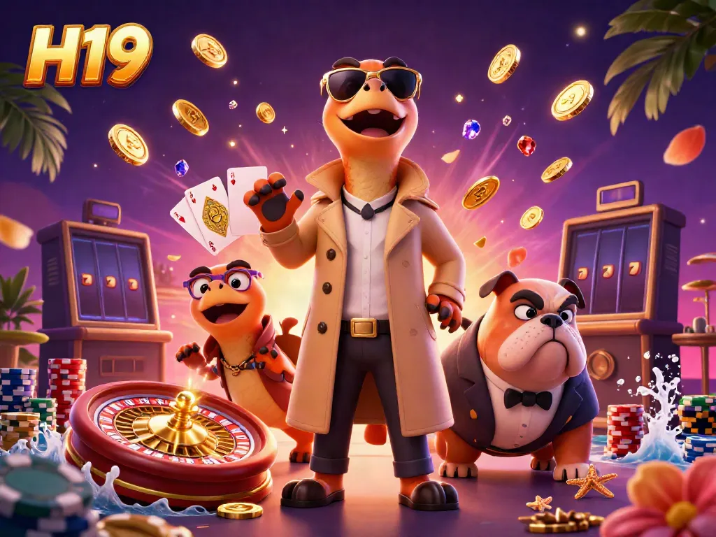 Experience H19's dynamic casino atmosphere with raptors in disguise and golden rewards