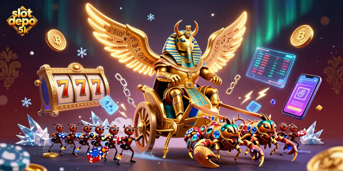Engage with slot depo 5k for captivating 3D casino gameplay featuring vibrant golden characters and crypto coins.