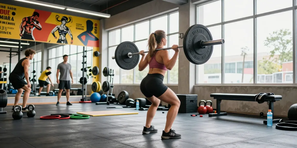 Sportliche Frau, die in einem hellen Fitnessstudio Kreuzheben macht, was den Fokus des Anabolika Shop Deutschland auf Muskelwachstum und Fitness darstellt.