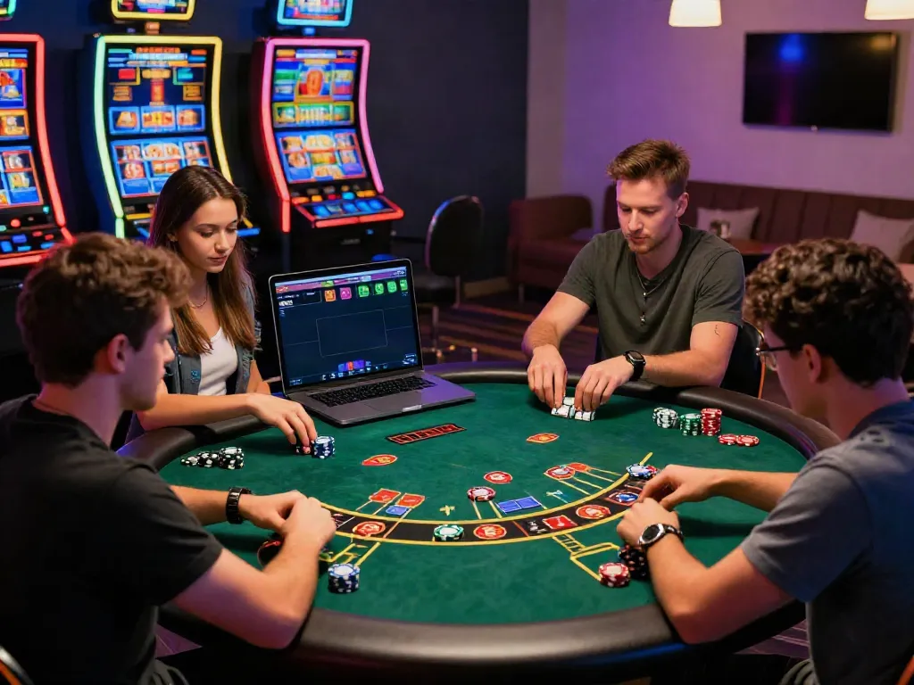 Exciting gaming scene at 666Gambit Casino with players engaged in blackjack.
