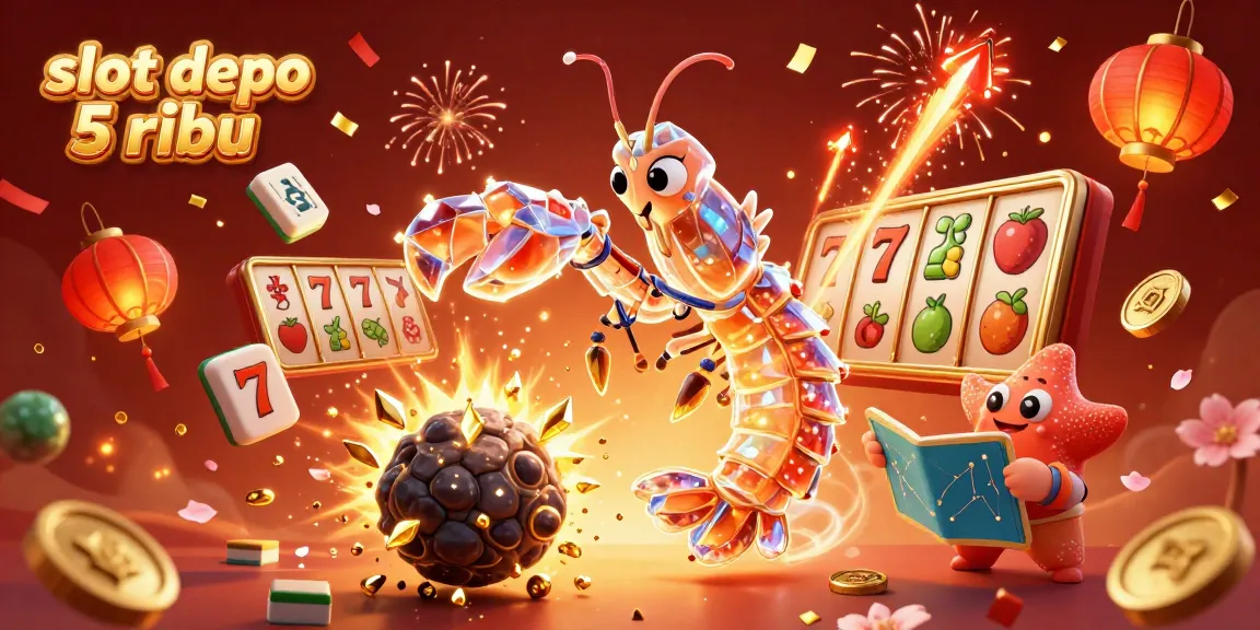 Experience thrilling wins with slot depo 5 ribu, featuring a galactic samurai and vibrant casino elements.