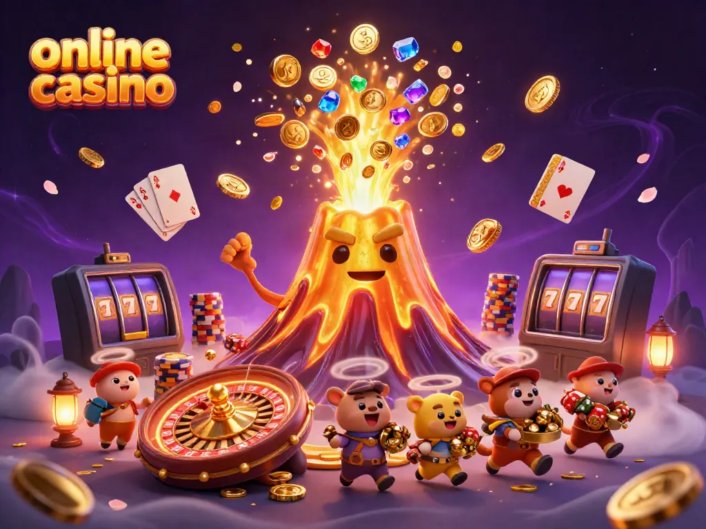 Experience the thrilling excitement of online casino games with this vivid illustration.