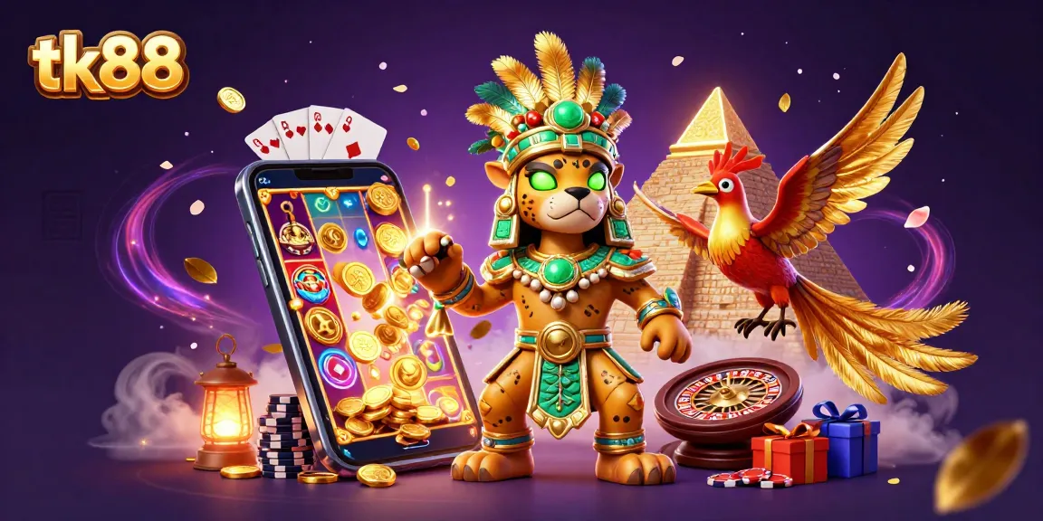 Spin your way to riches with tk88's vibrant slot game scene featuring dynamic gameplay!