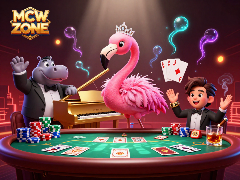 Join the fun at MCW ZONE casino with vibrant gaming, energetic characters, and immersive ambiance.