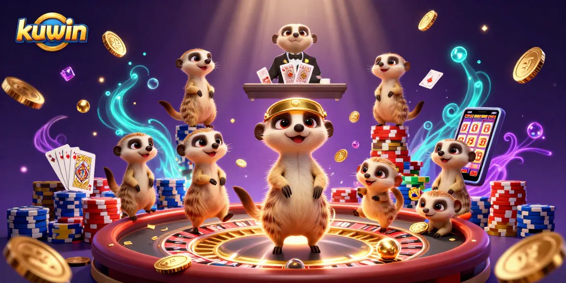 Experience thrilling gameplay at kuwin with meerkats running a vibrant casino.