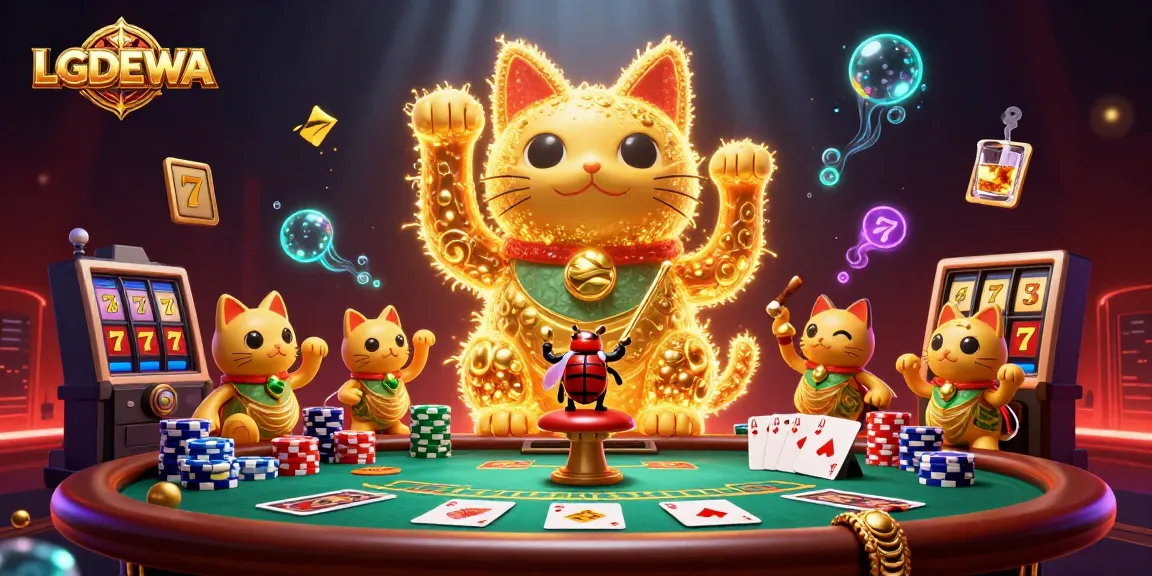 Experience winning moments with LGODEWA's vibrant casino art featuring lucky symbols.