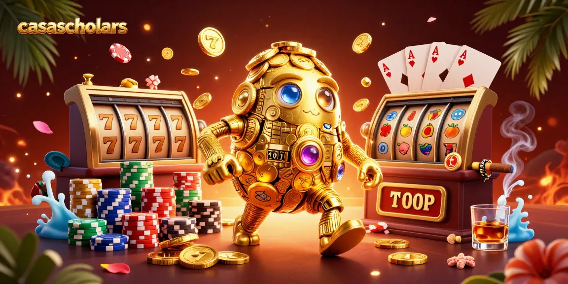 casascholars jackpot adventure with a golden golem and vibrant slot elements