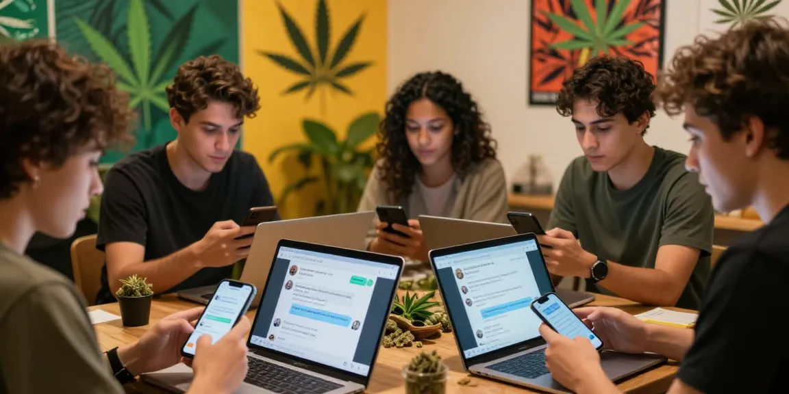 Engaging cannabis discussions in a lively weed telegram community with diverse participants.